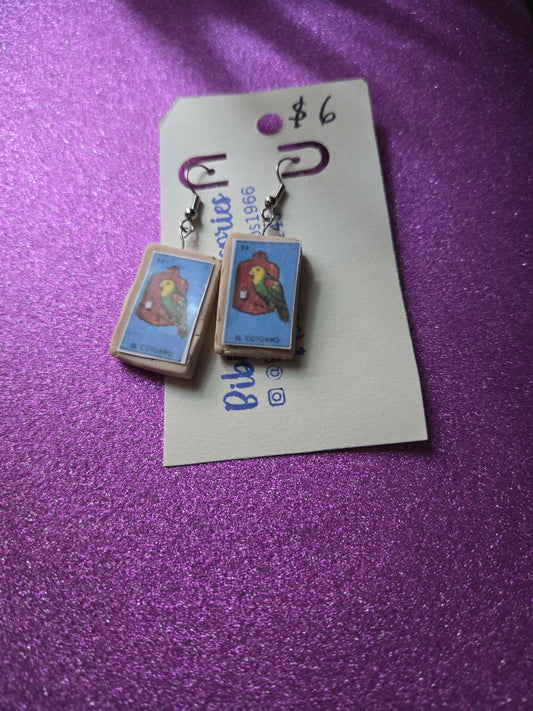 Aretes loteria cotorro