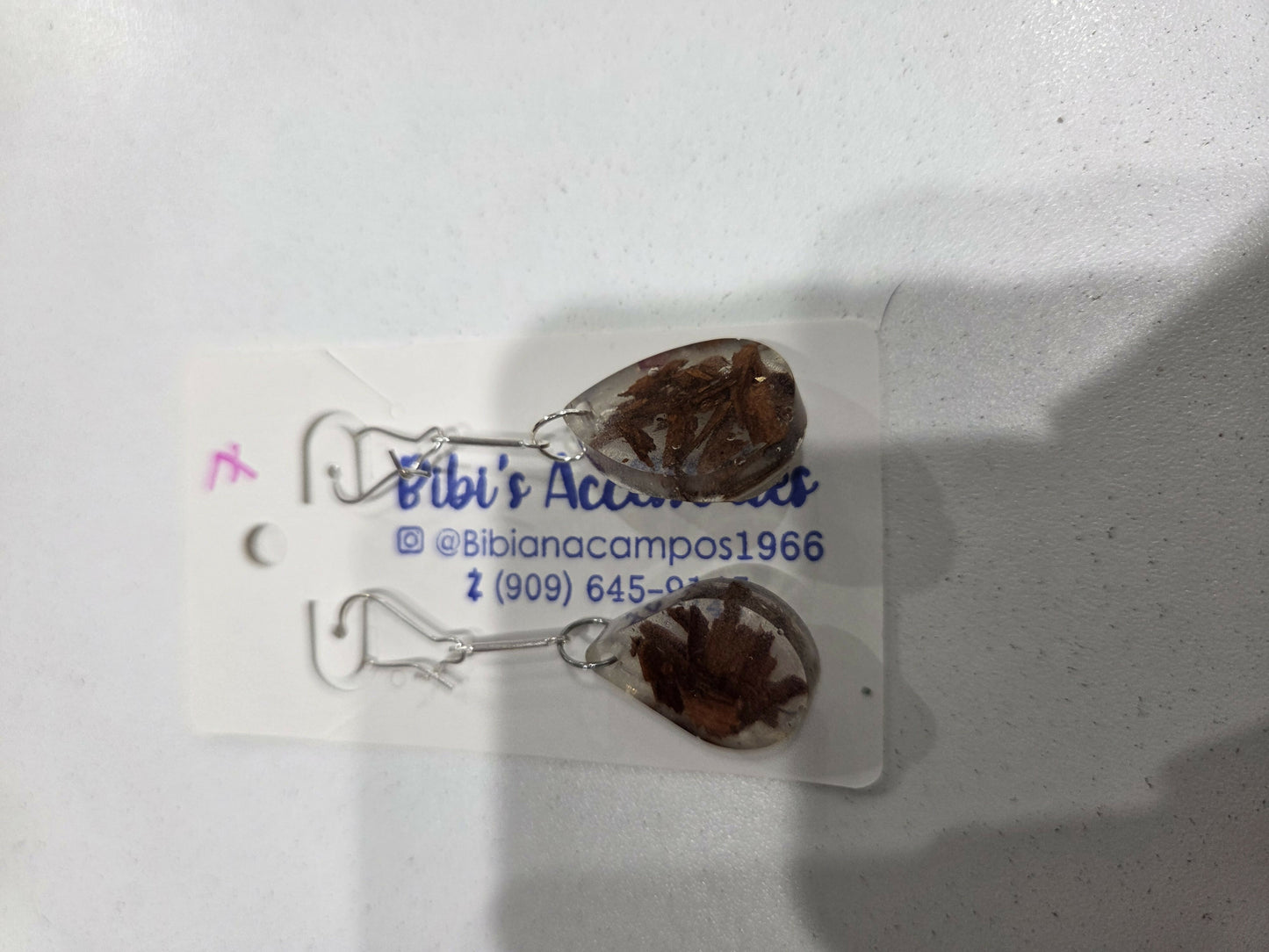 Aretes resina con cemillas