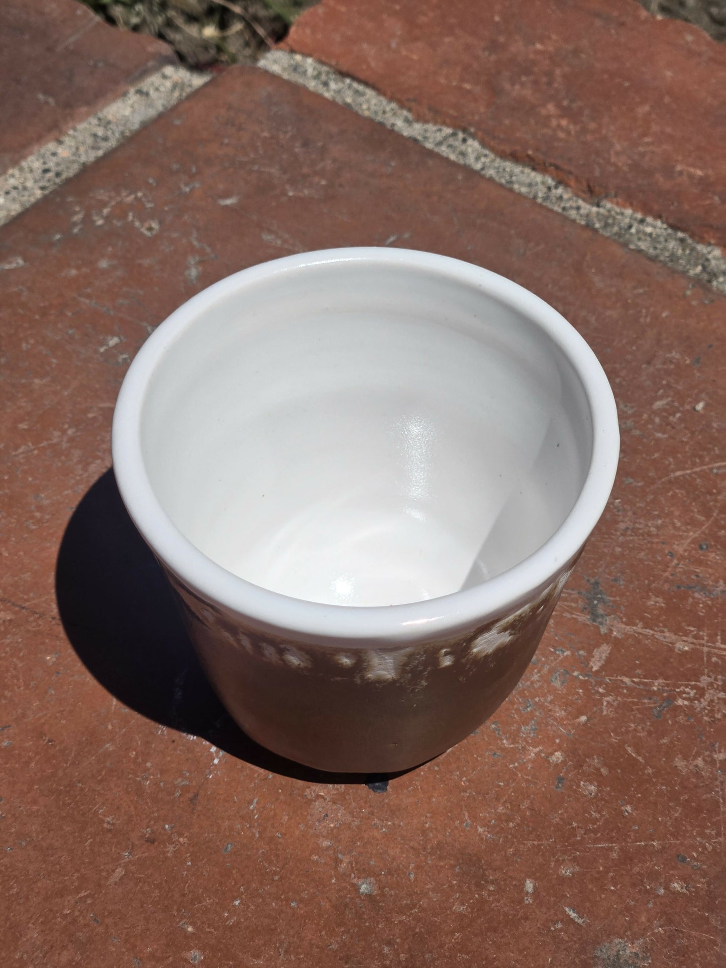 Brown and White Cup