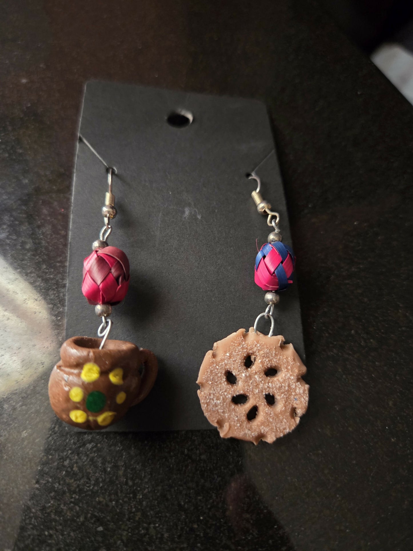 Aretes buñuelo con tazita