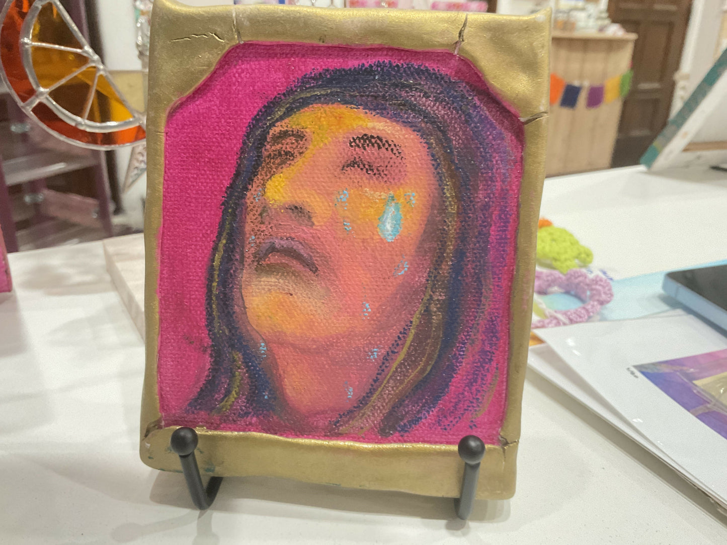 Santa tear painting