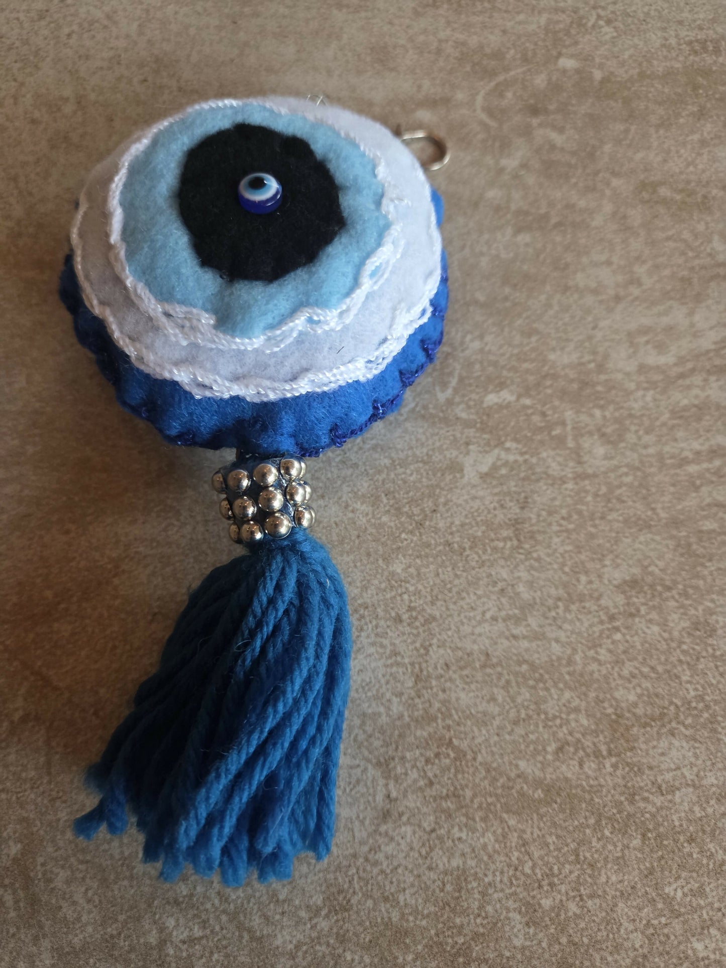 Mexican key chain turk eye 2 white azul 1blue azul