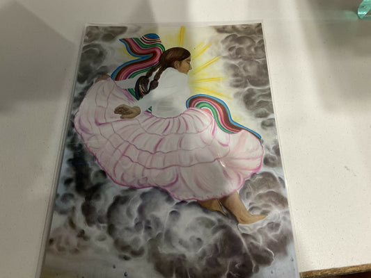 Santa cholita print