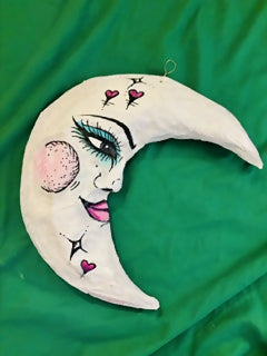 Luna de Blue Eyeshadow Paper Mache Wall Art