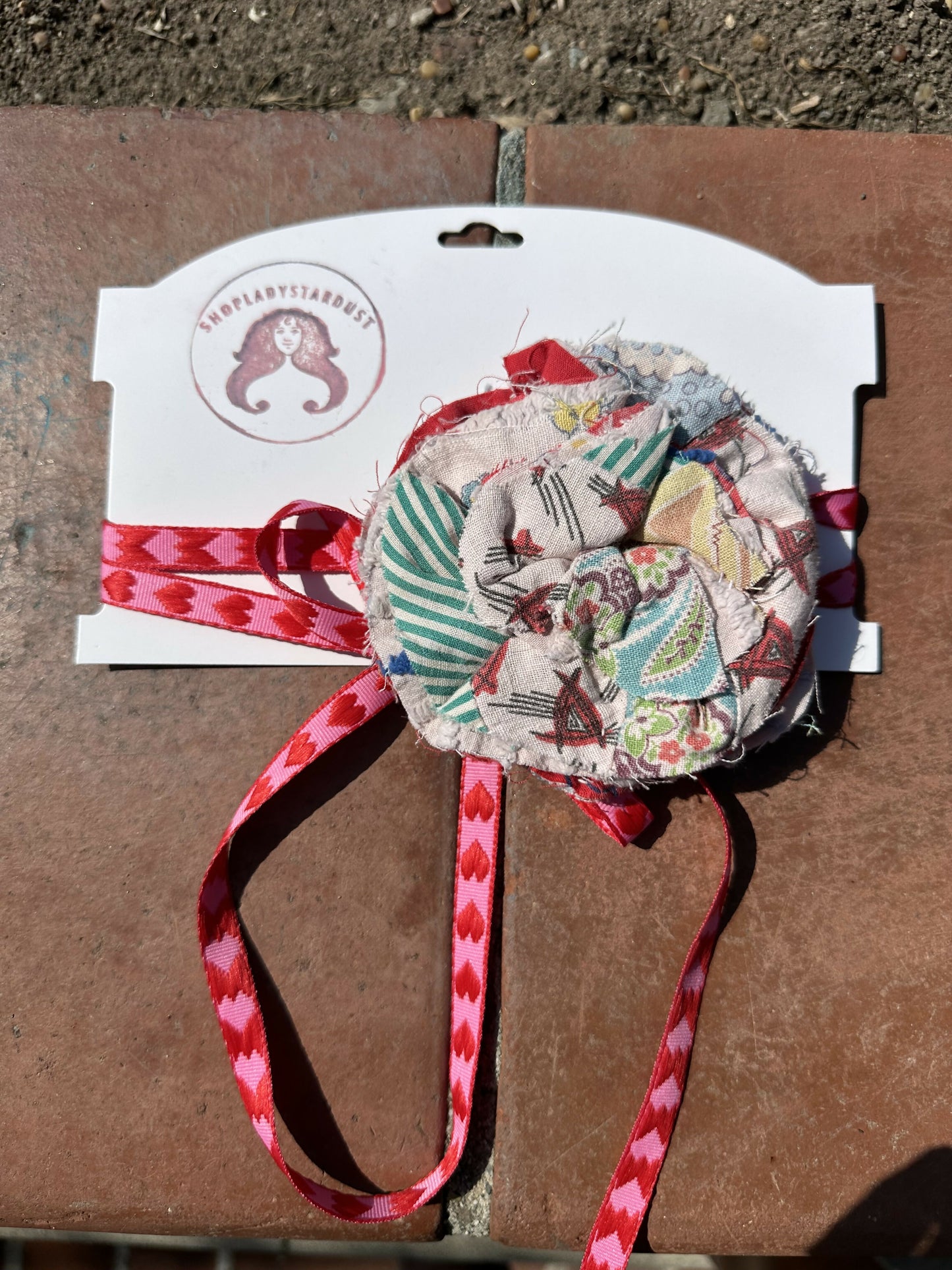 Pink Quilted Red Heart Ribbon