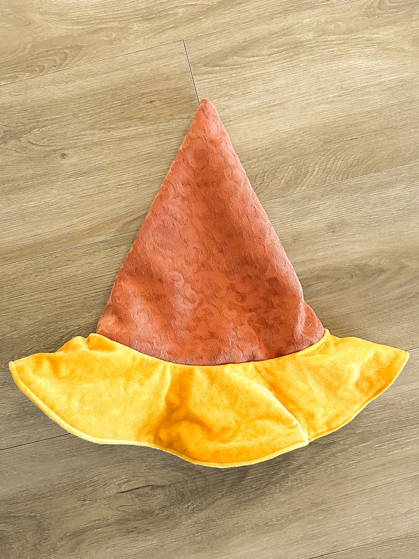 Yellow Velvet Reversible Witch Hat