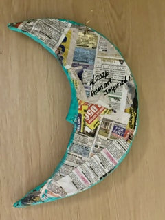 Cholo Art Inspired La Luna Azul Paper Mache Wall Art