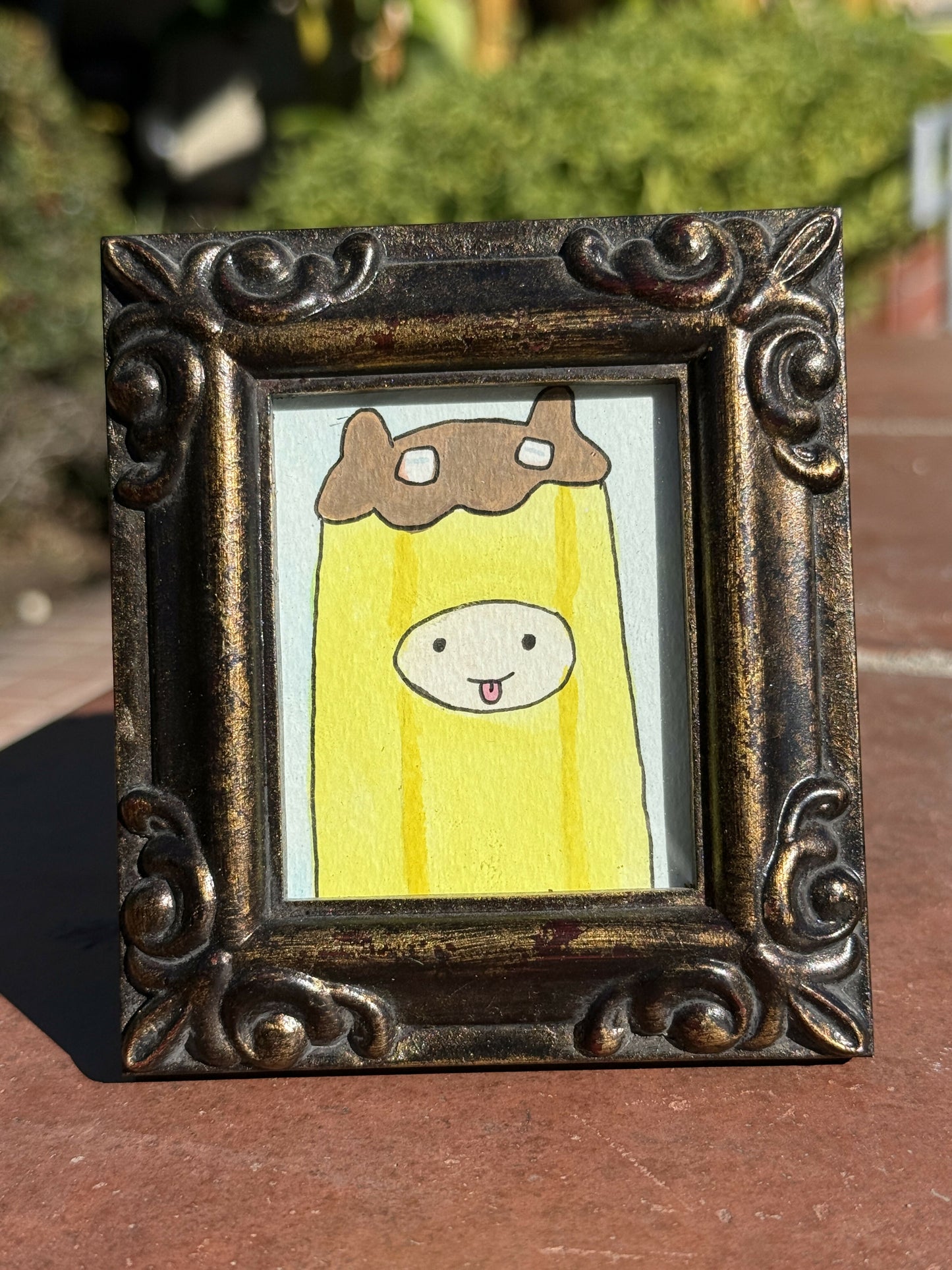 Banana Guard Finn mini watercolor painting