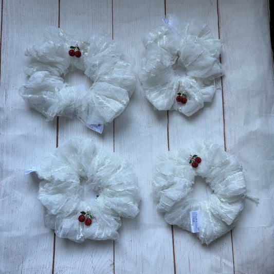 Cherry Laced Scrunchies