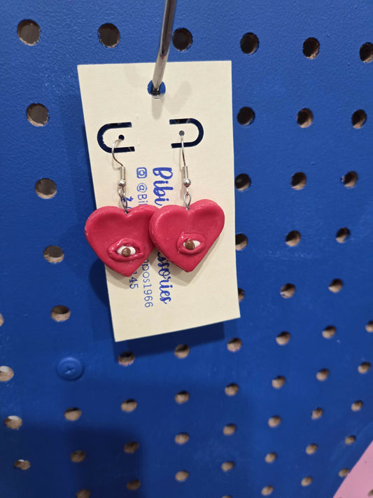 Aretes Halloween corazon rojo