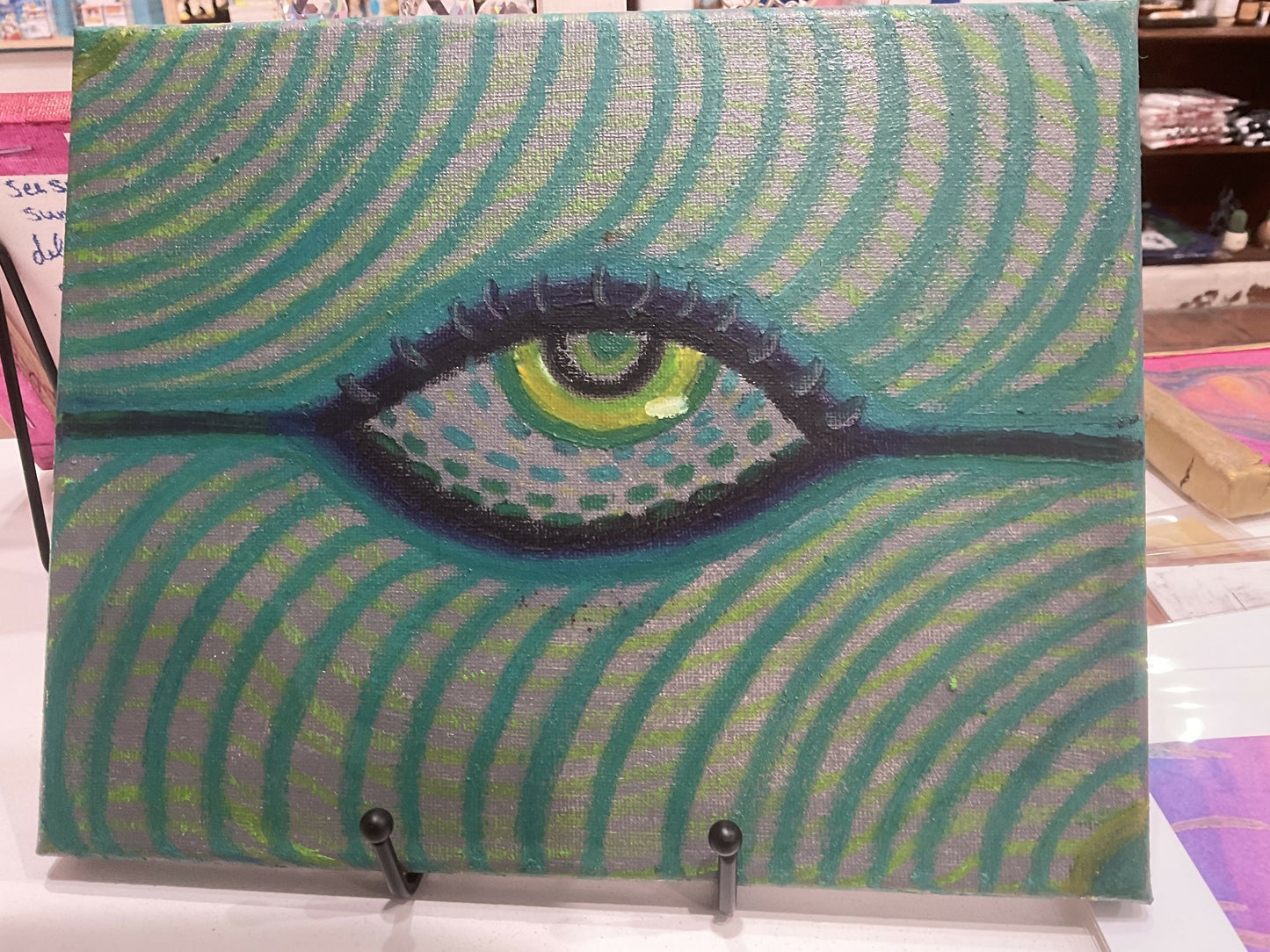 Green eye painting