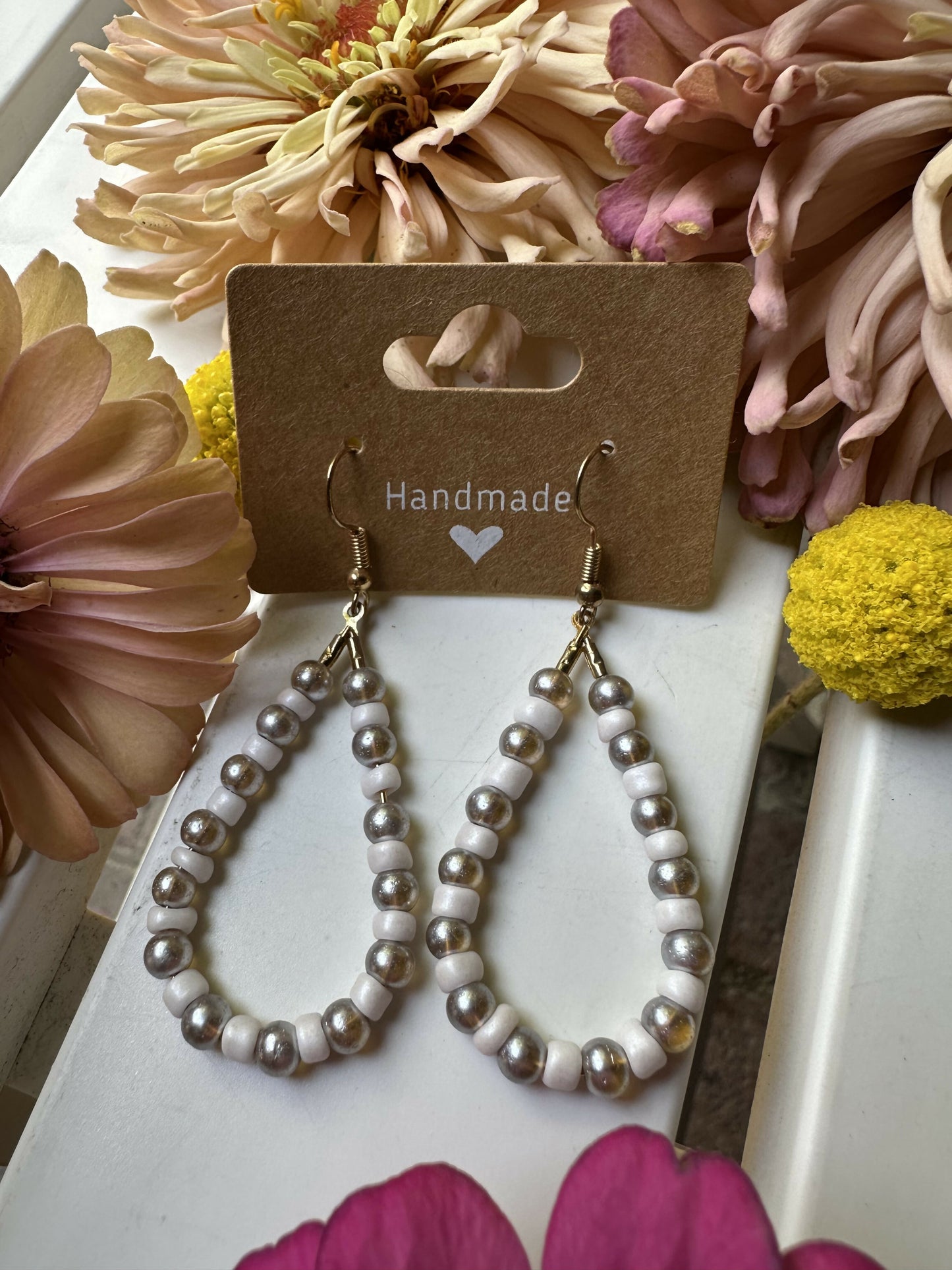 Beaded Tear Drop Earrings