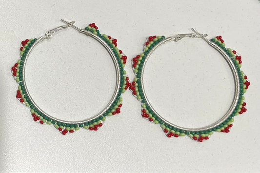 Watermelon Hooped Earrings