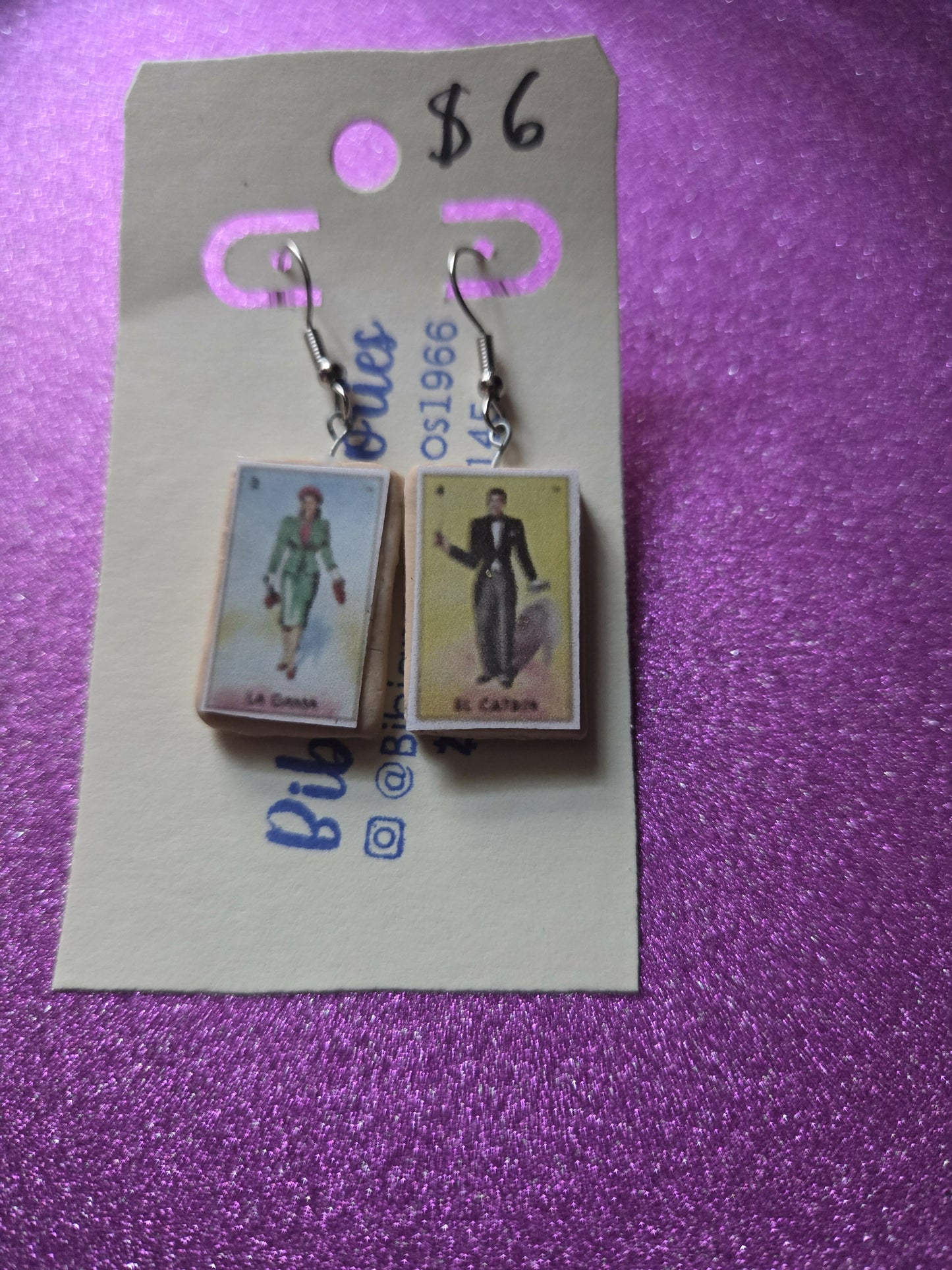 Aretes loteria la dama y el catrin