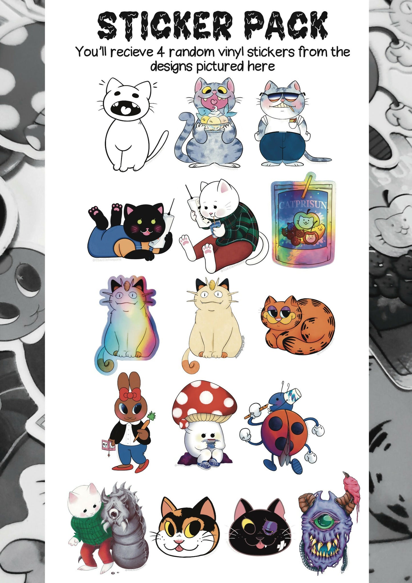 Vinyl Sticker 4 Pack