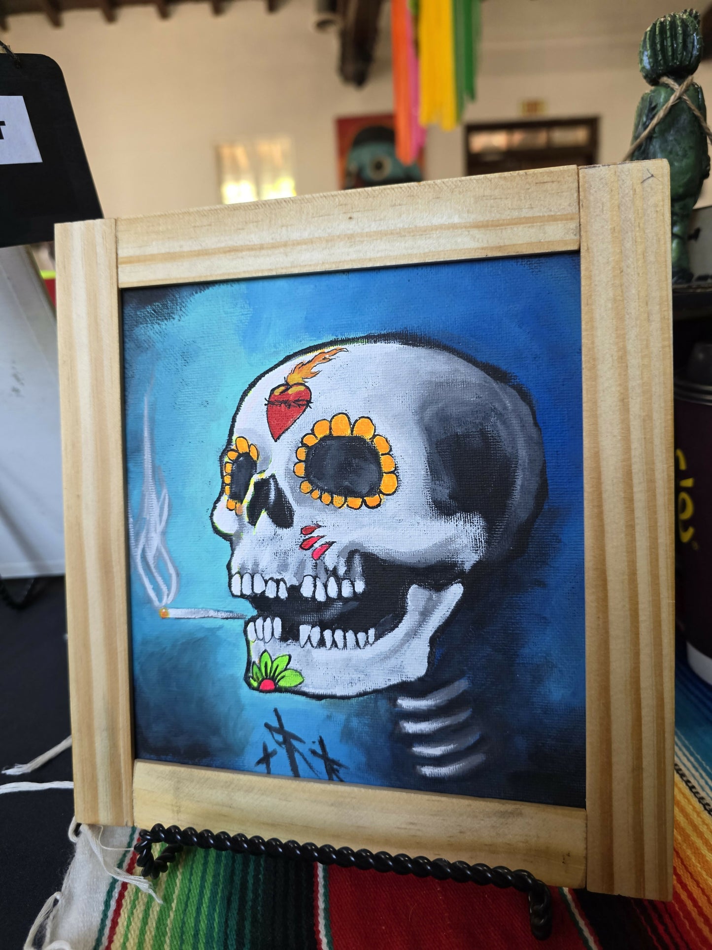 Calavera with cigarette