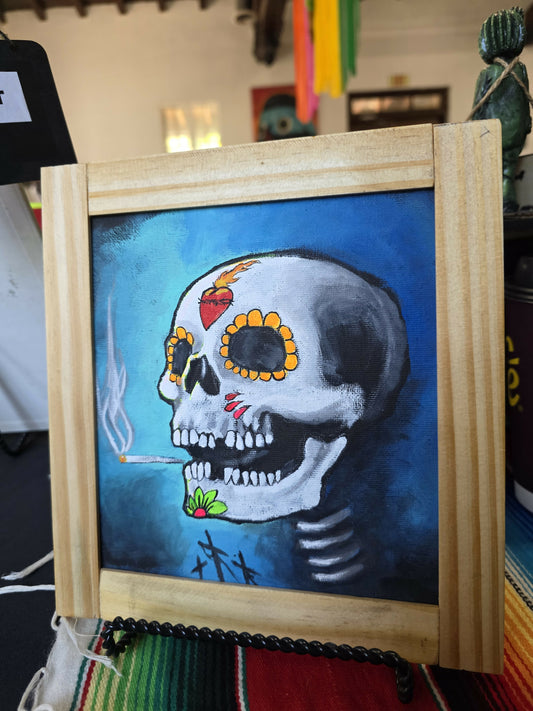 Calavera with cigarette