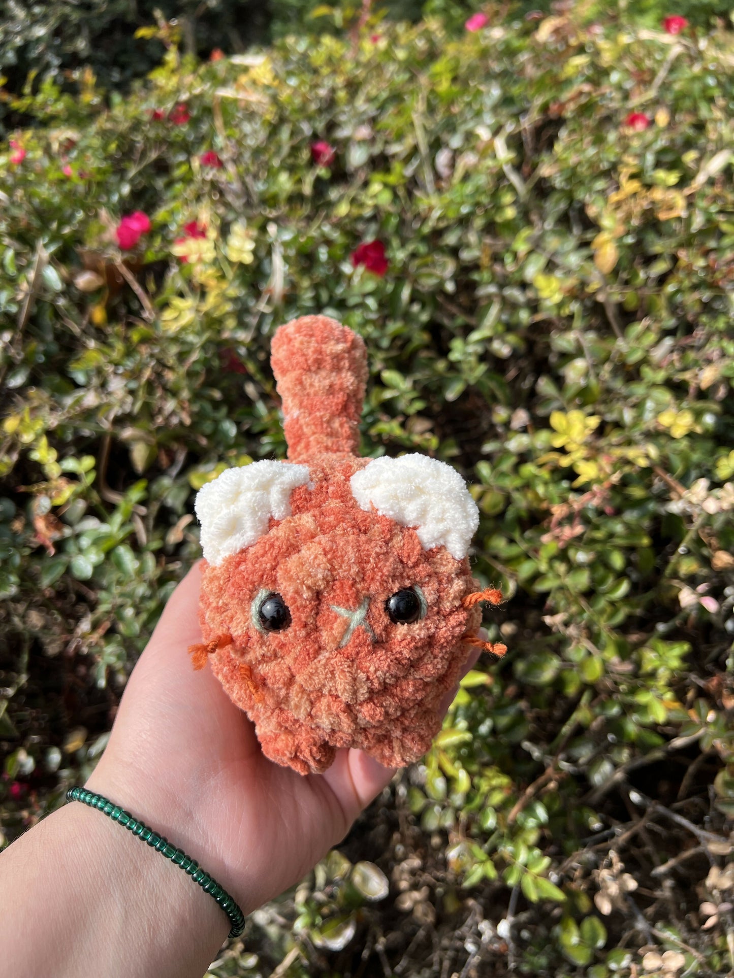 Crocheted orange kitten