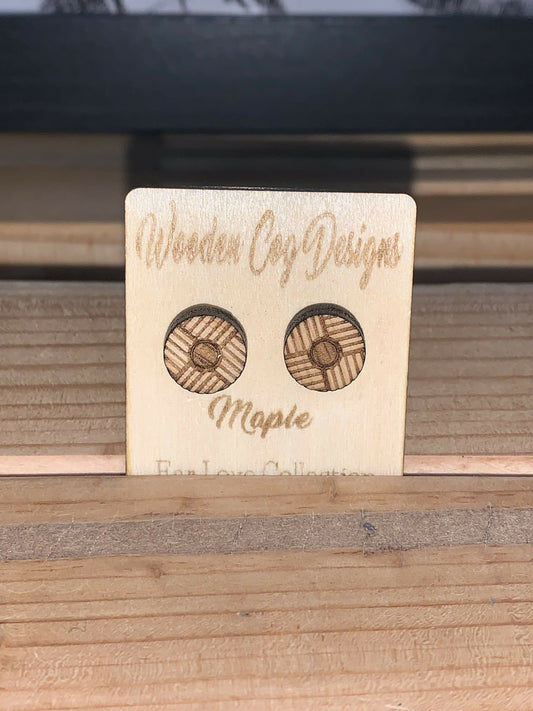 Wooden Cog Designs Maple Round Striped Stud
