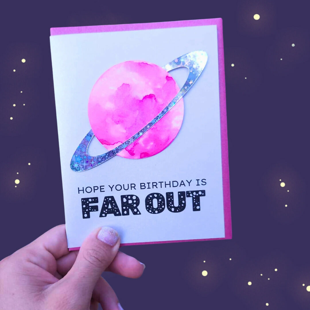 Far Out Birthday Handmade Card