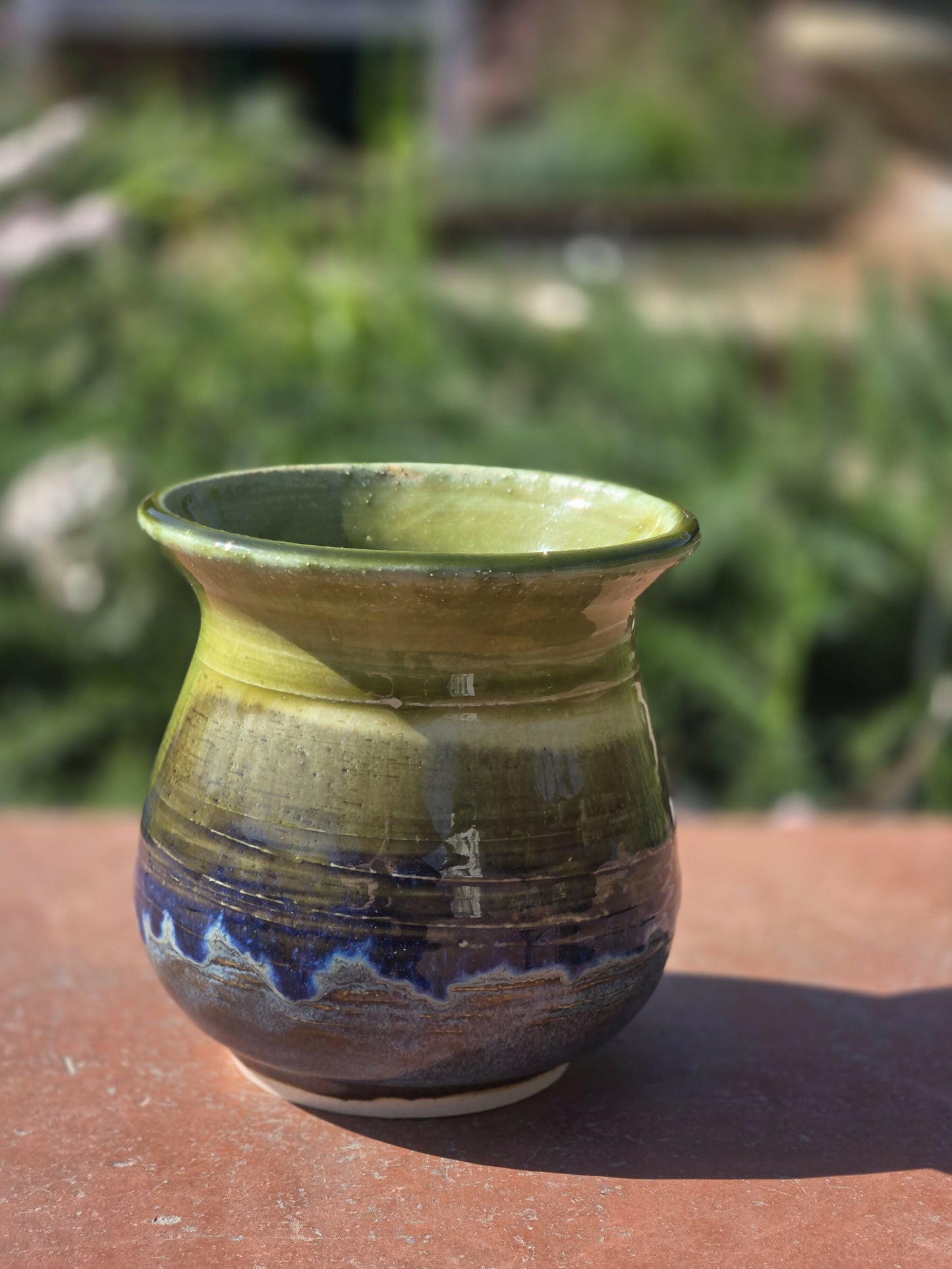 Green and Blue Short Vase A
