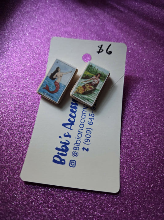 Aretes poste loteria la sirena y la chalupa