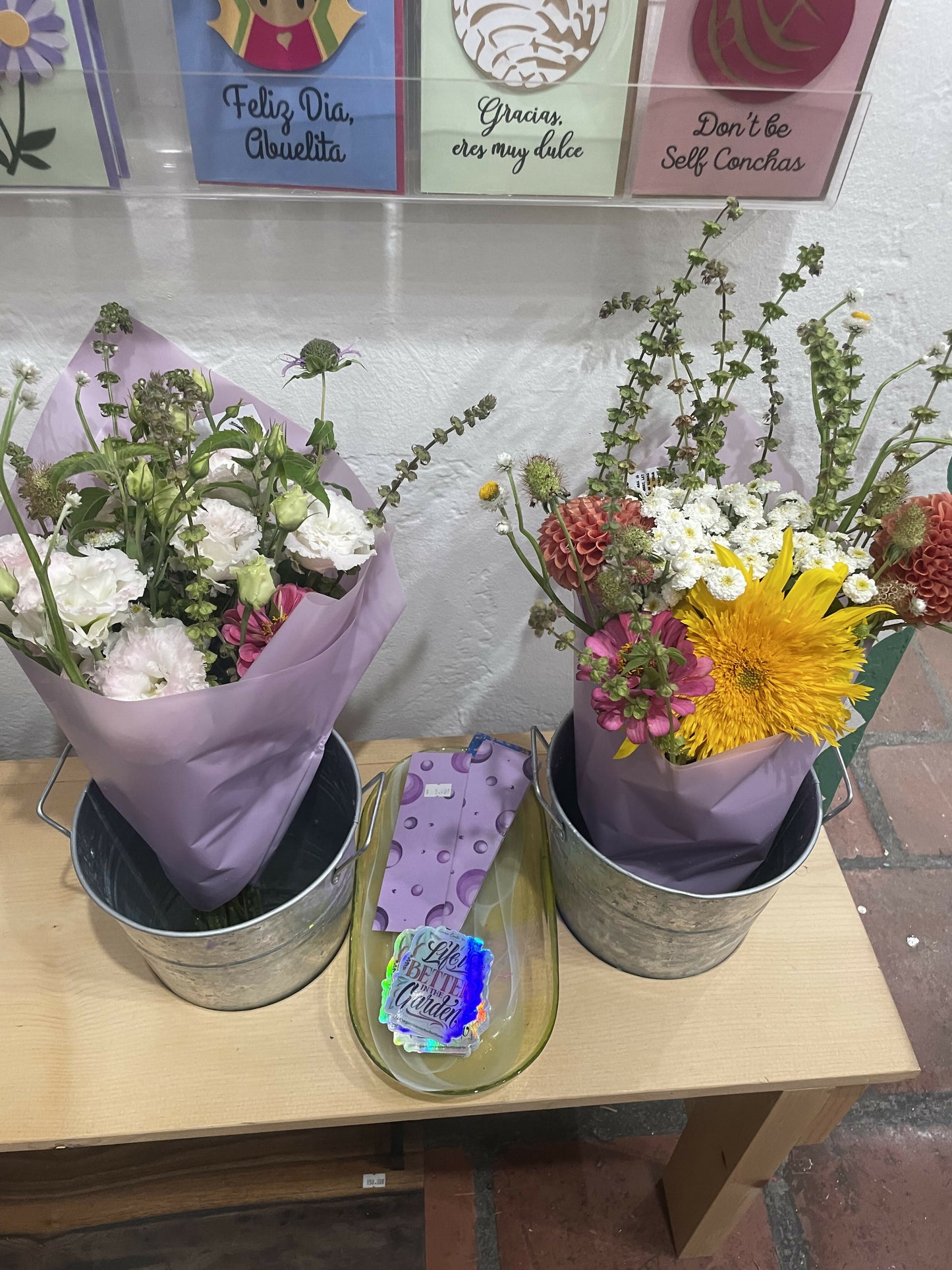 Wrapped bouquets