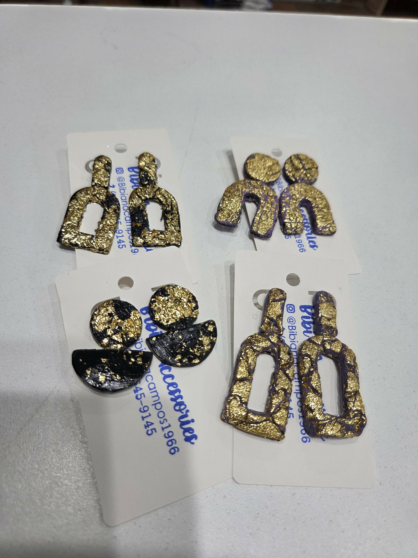 Gold paper earrings