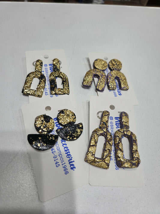 Gold paper earrings
