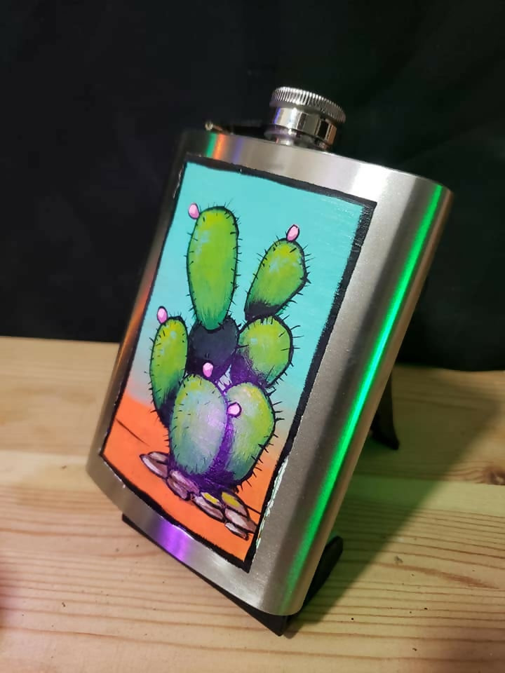 Flask - hand painted