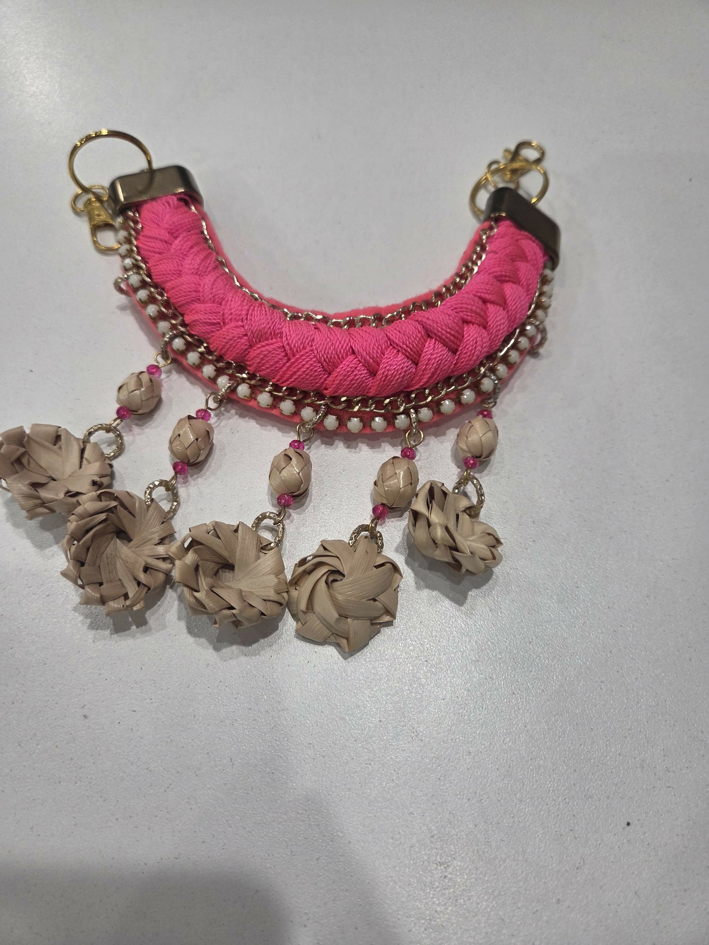 Purse chain pink flor de palma