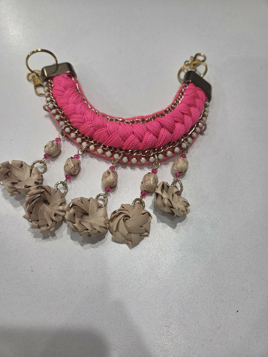Purse chain pink flor de palma