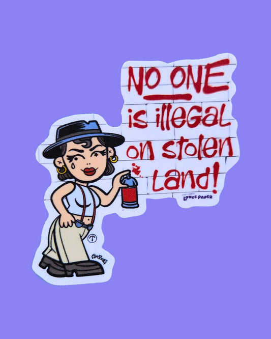 No One is Illegal Blanca Sticker