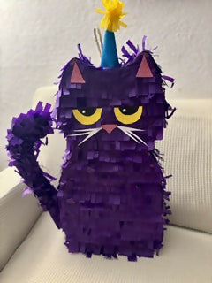 Grumpy Purple Cat Piñata
