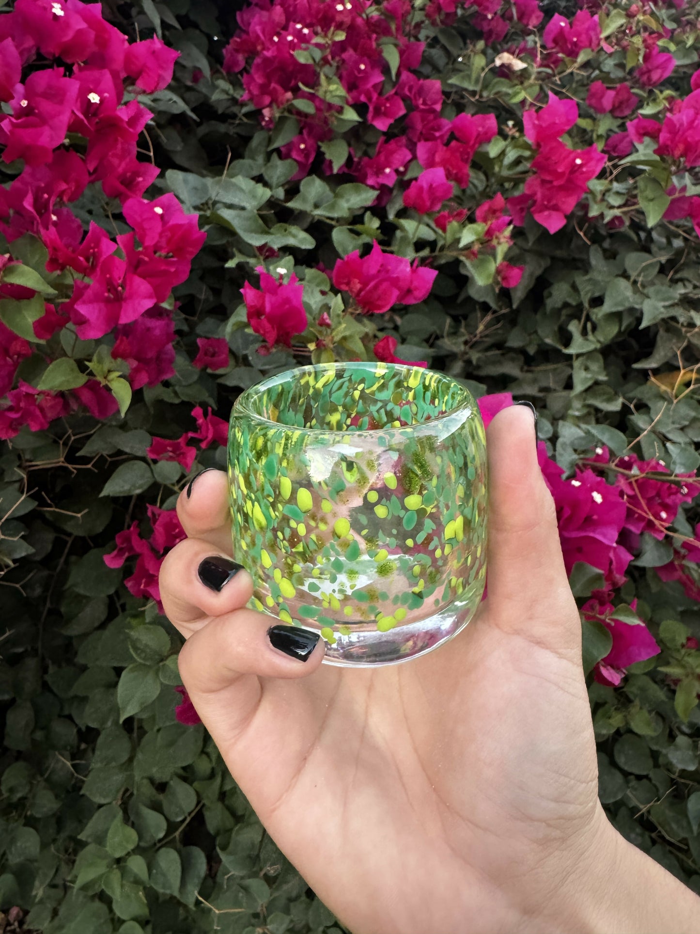Medium GREEN speckled Glass