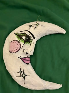 Luna de Green Eyeshadow Paper Mache Wall Art