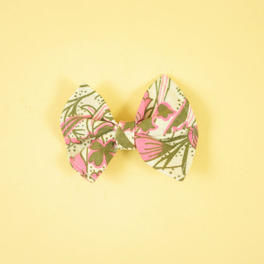 Small Pink Floral Hair Bow