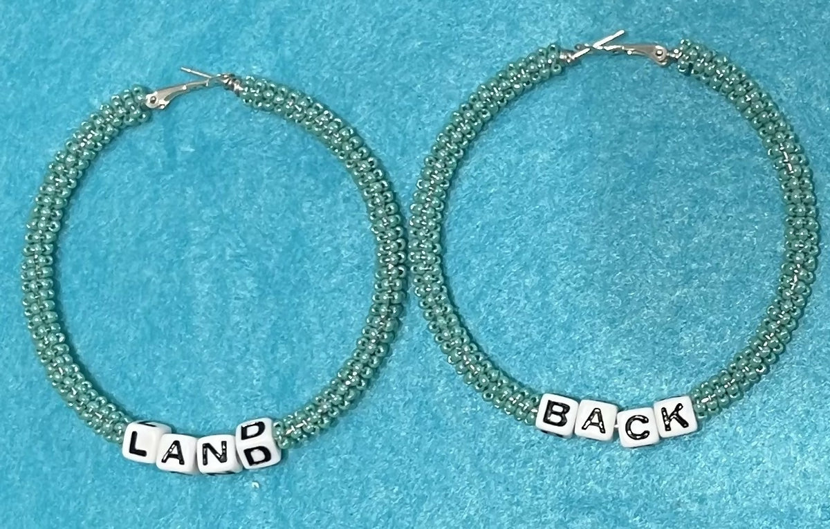 Land Back Turquoise Beaded Hoop Earrings