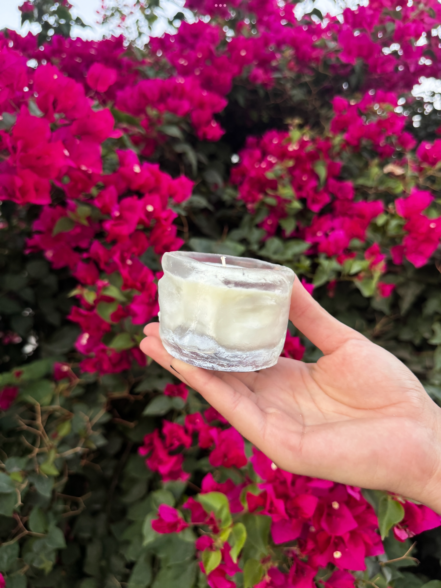 Bergamont Candles in Casted Glass