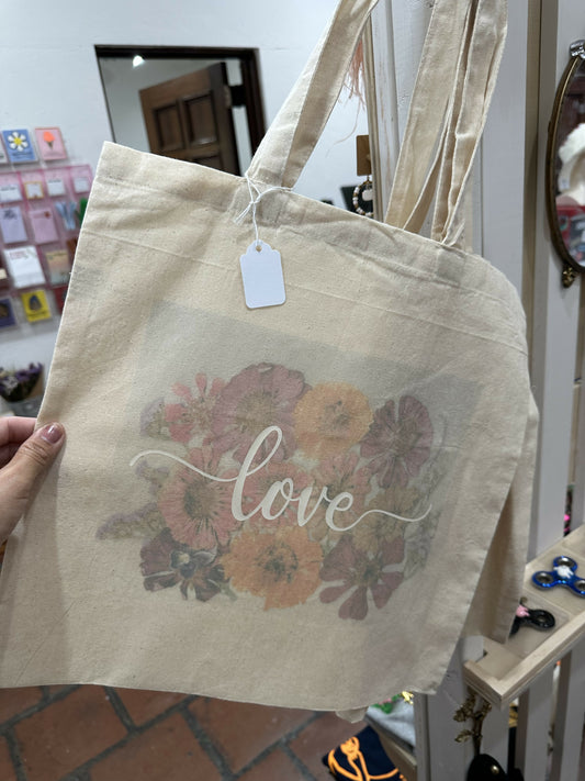 Pressed flower tote