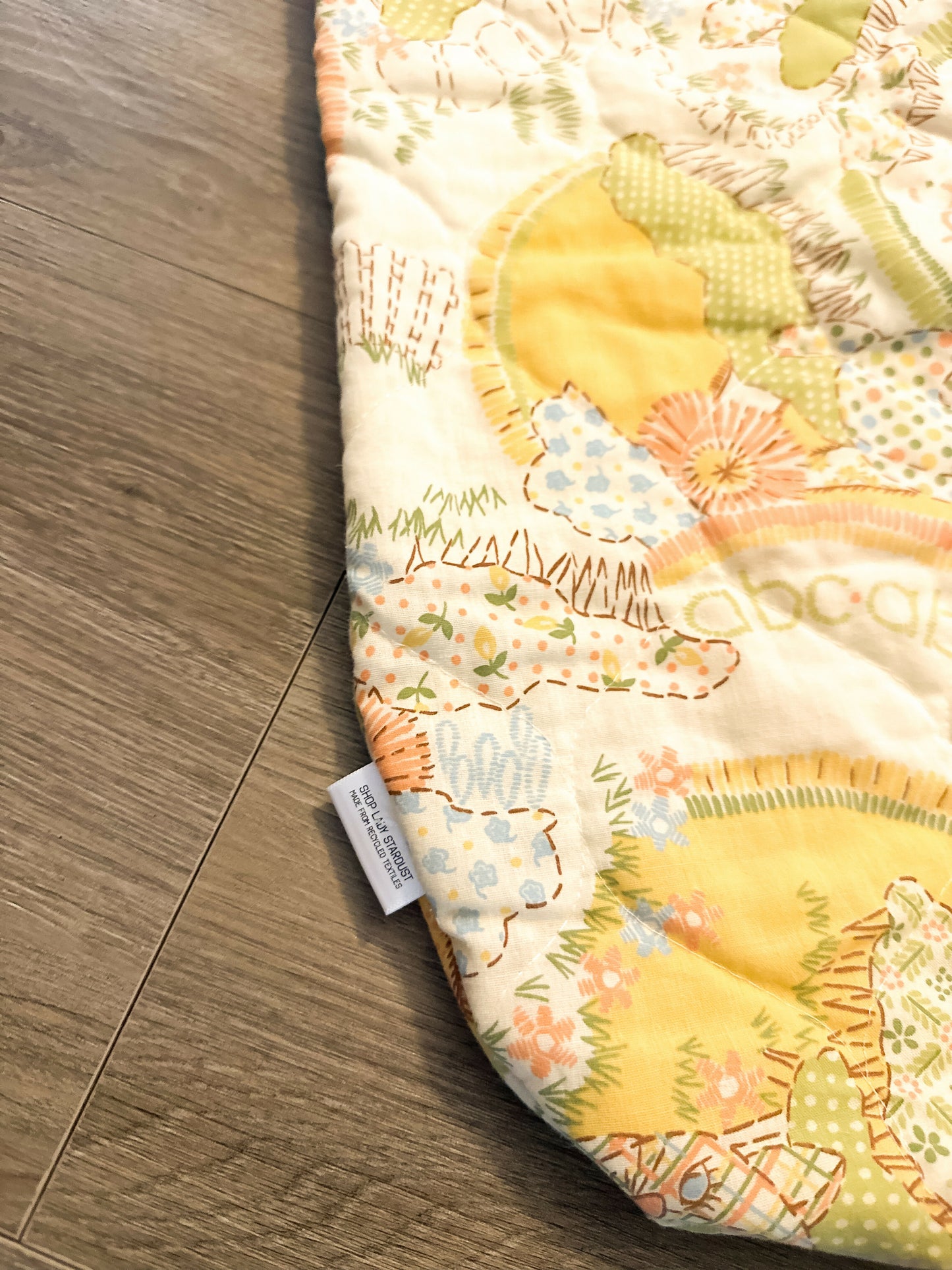 Quilted Childrens Print Christmas Stocking