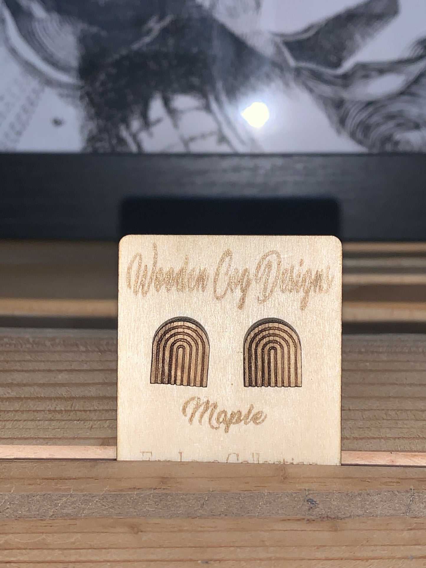 Wooden Cog Designs Maple Boho Ach Stud