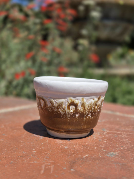 Brown and White Tea cup