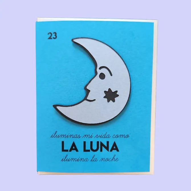 La Luna Lotería Handmade Card