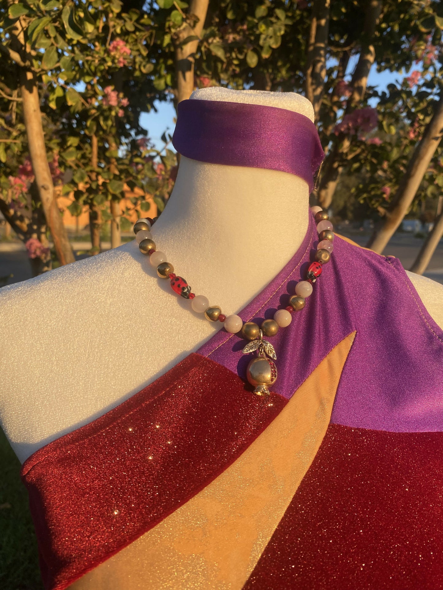 Celestialtings pomegranate ladybug necklace