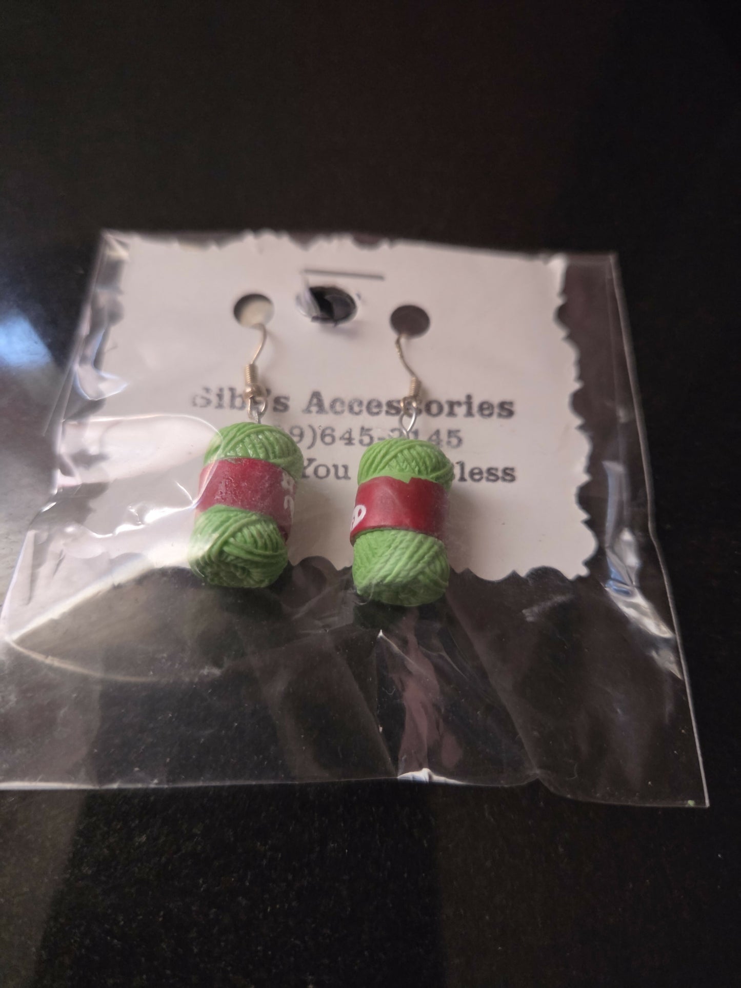 Aretes resina verde yarm