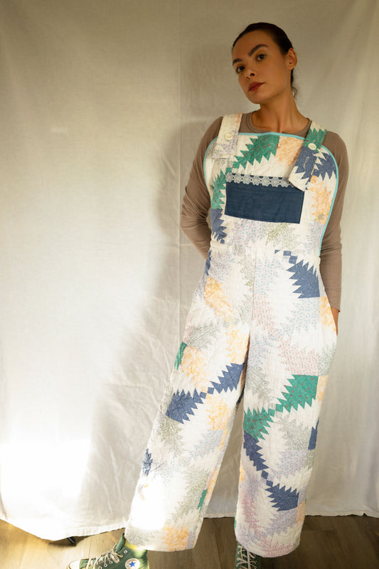 Quilted Big Bib Overall Jumpsuit