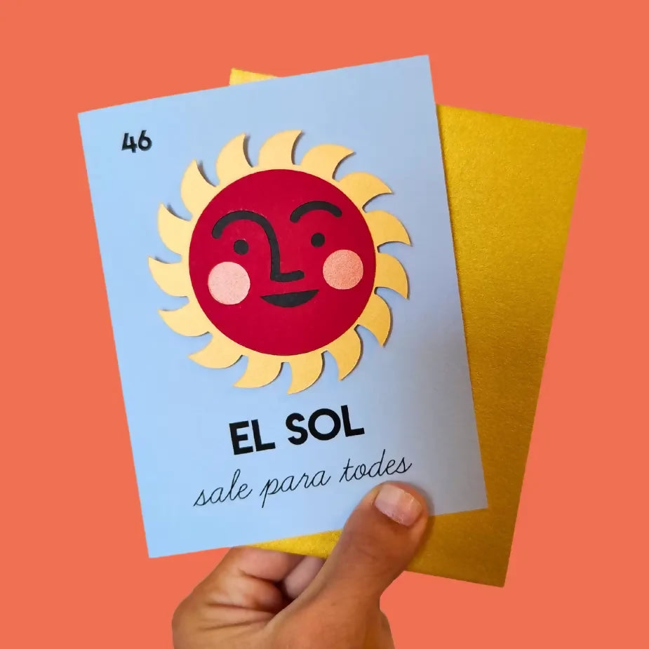 El Sol Loteria Handmade Card