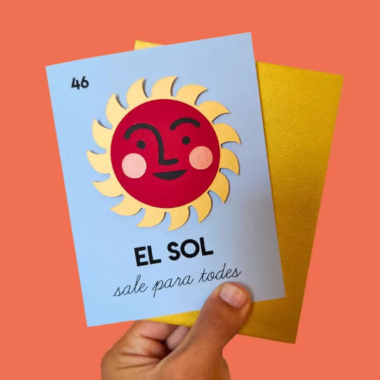 El Sol Loteria Handmade Card