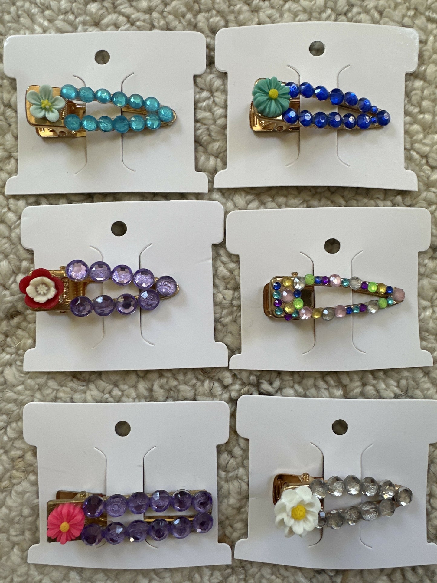 Flower rhinestone clips SINGLE